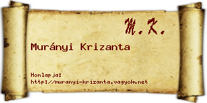 Murányi Krizanta névjegykártya